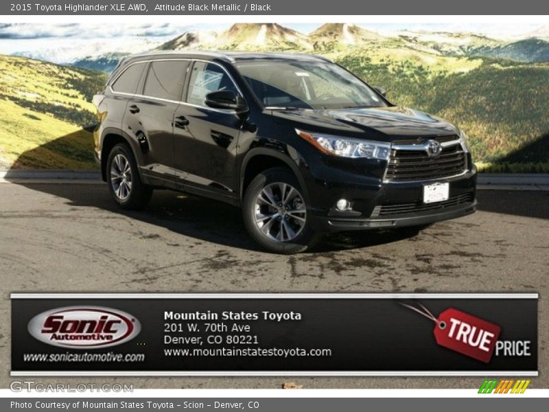 Attitude Black Metallic / Black 2015 Toyota Highlander XLE AWD