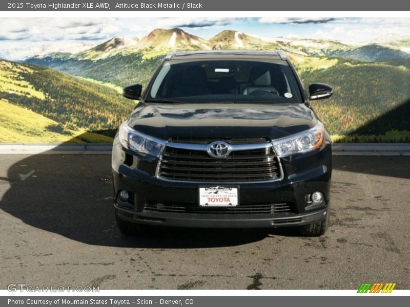 Attitude Black Metallic / Black 2015 Toyota Highlander XLE AWD