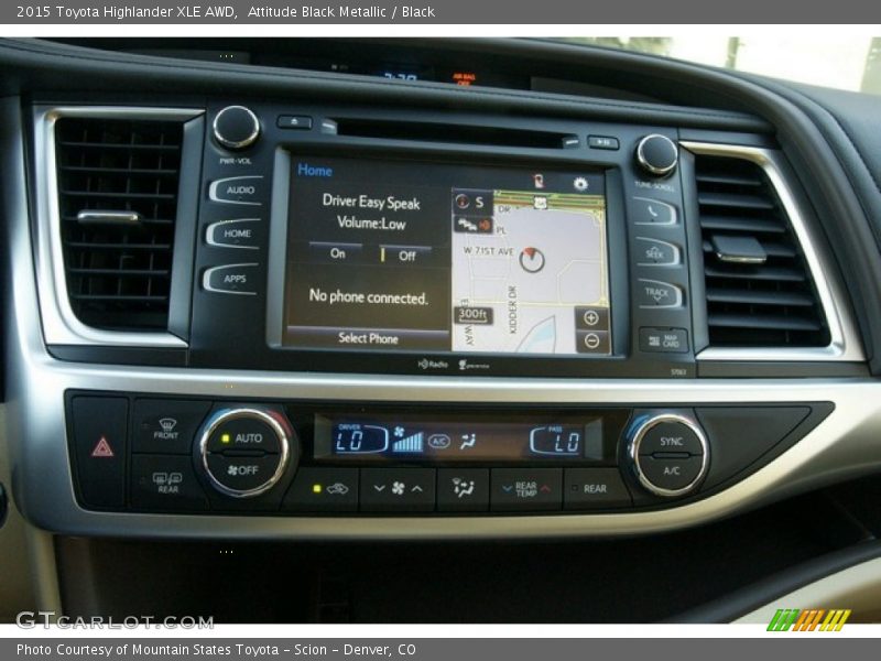 Attitude Black Metallic / Black 2015 Toyota Highlander XLE AWD