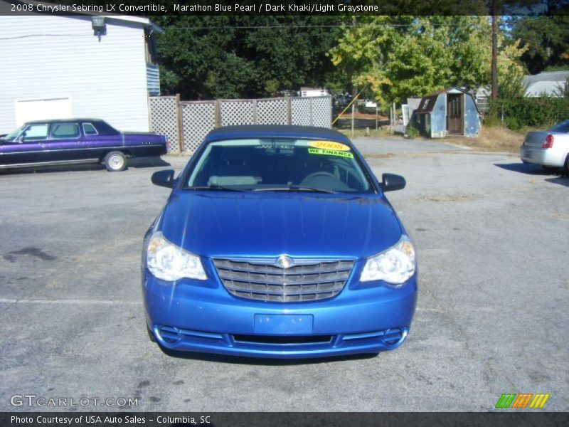 Marathon Blue Pearl / Dark Khaki/Light Graystone 2008 Chrysler Sebring LX Convertible