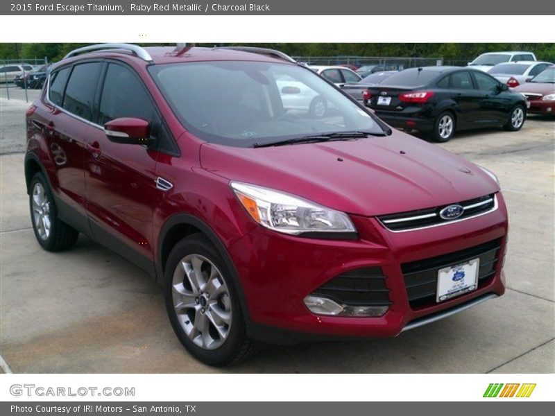 Ruby Red Metallic / Charcoal Black 2015 Ford Escape Titanium