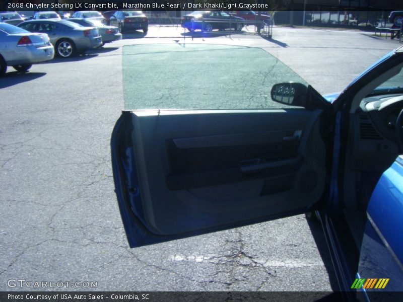 Marathon Blue Pearl / Dark Khaki/Light Graystone 2008 Chrysler Sebring LX Convertible