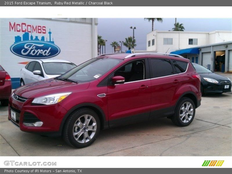 Ruby Red Metallic / Charcoal Black 2015 Ford Escape Titanium