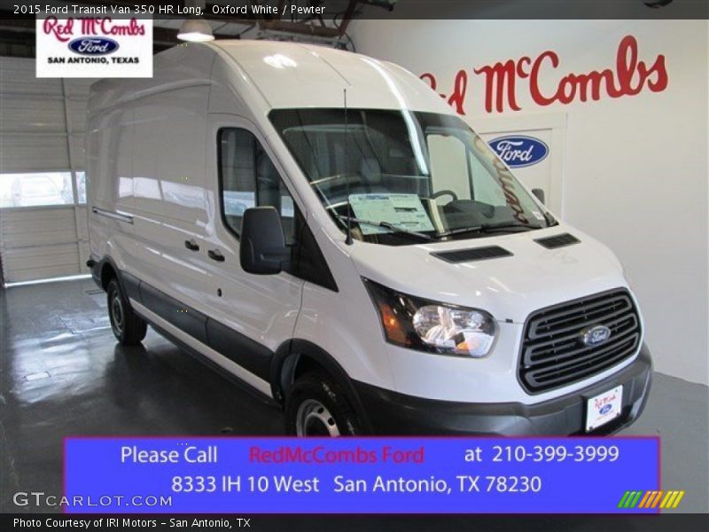 Oxford White / Pewter 2015 Ford Transit Van 350 HR Long