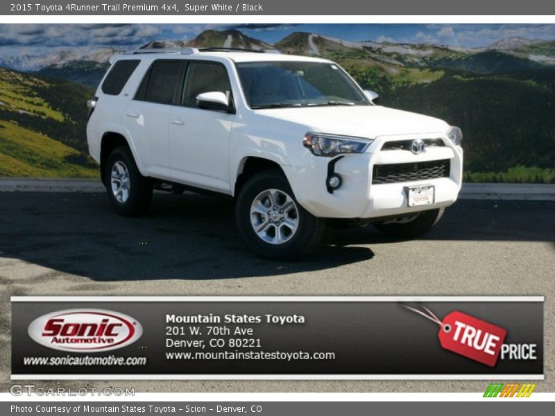 Super White / Black 2015 Toyota 4Runner Trail Premium 4x4