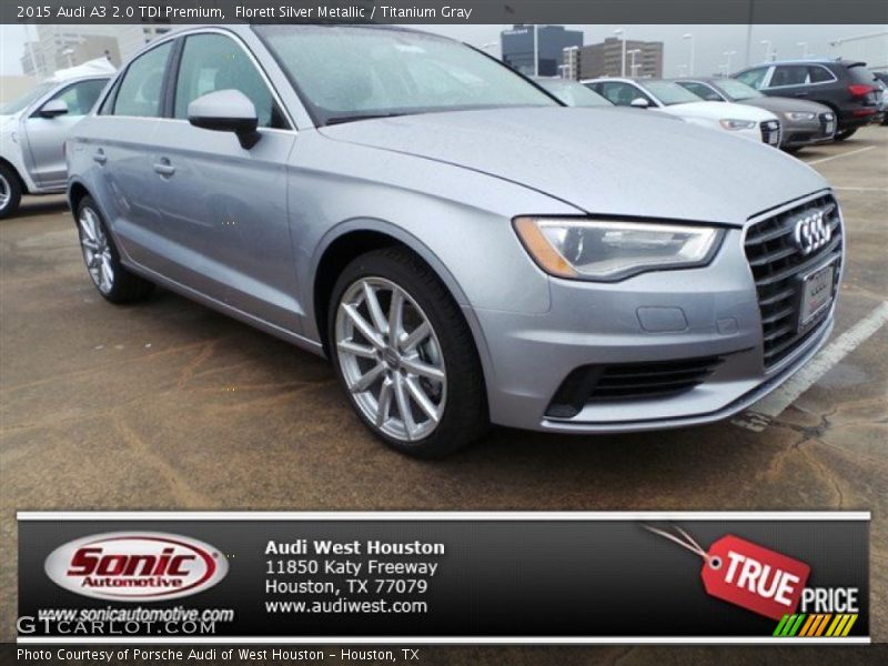 Florett Silver Metallic / Titanium Gray 2015 Audi A3 2.0 TDI Premium