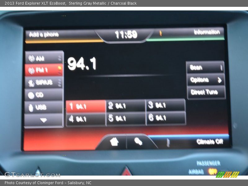 Sterling Gray Metallic / Charcoal Black 2013 Ford Explorer XLT EcoBoost