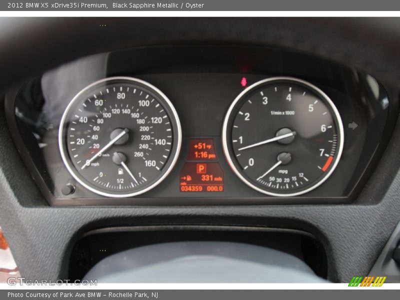 Black Sapphire Metallic / Oyster 2012 BMW X5 xDrive35i Premium