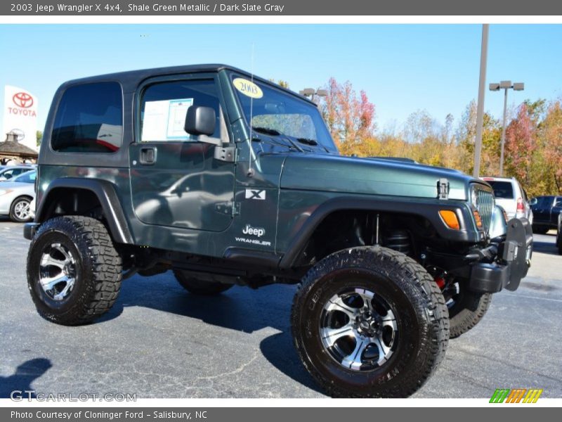 Shale Green Metallic / Dark Slate Gray 2003 Jeep Wrangler X 4x4