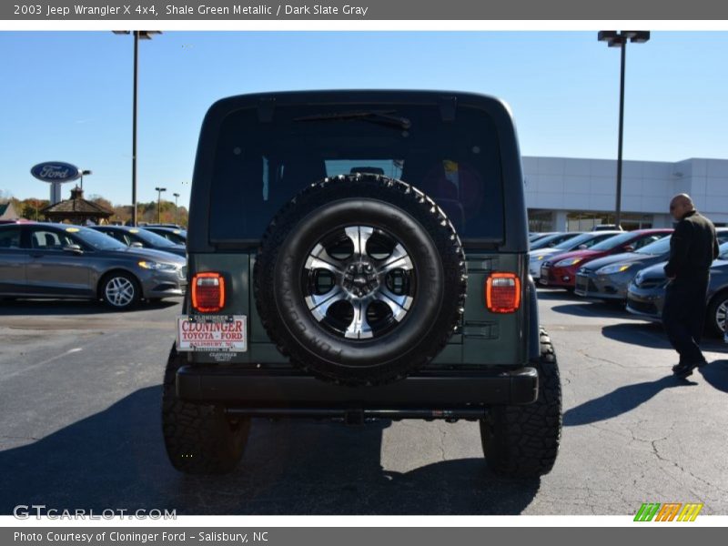 Shale Green Metallic / Dark Slate Gray 2003 Jeep Wrangler X 4x4
