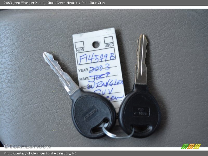 Shale Green Metallic / Dark Slate Gray 2003 Jeep Wrangler X 4x4