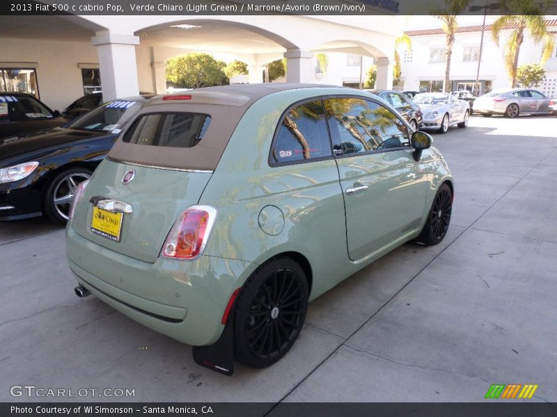 Verde Chiaro (Light Green) / Marrone/Avorio (Brown/Ivory) 2013 Fiat 500 c cabrio Pop