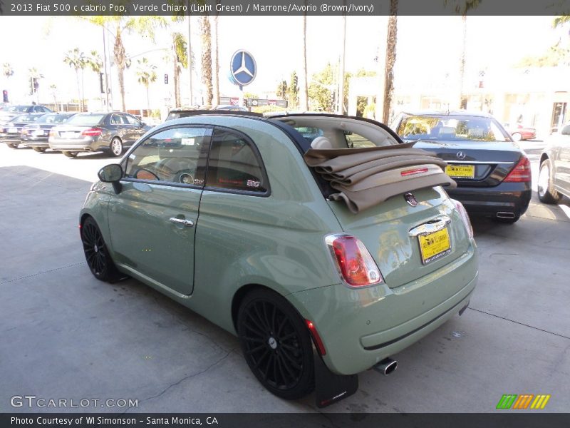 Verde Chiaro (Light Green) / Marrone/Avorio (Brown/Ivory) 2013 Fiat 500 c cabrio Pop