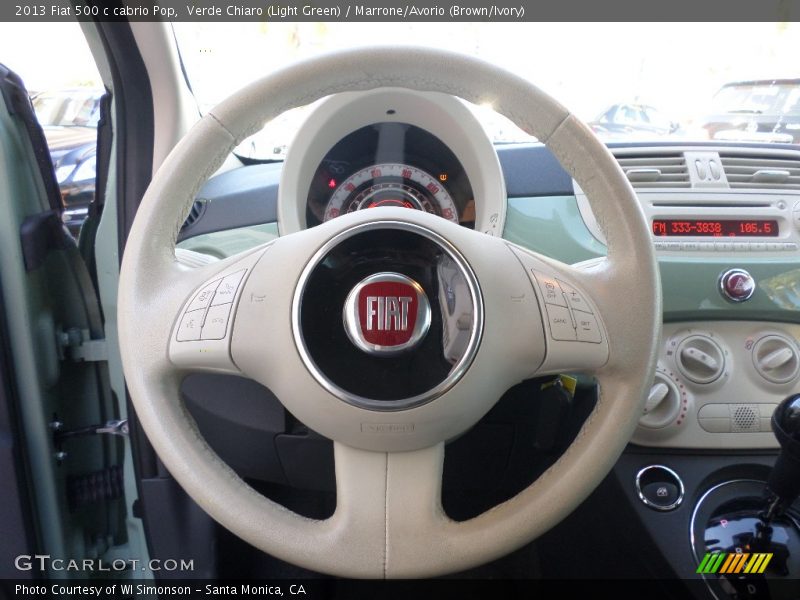 Verde Chiaro (Light Green) / Marrone/Avorio (Brown/Ivory) 2013 Fiat 500 c cabrio Pop