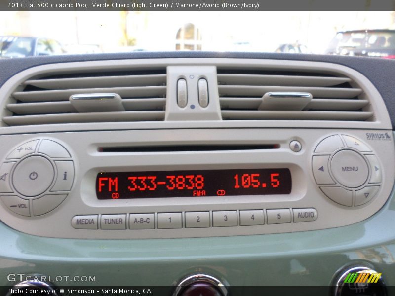 Verde Chiaro (Light Green) / Marrone/Avorio (Brown/Ivory) 2013 Fiat 500 c cabrio Pop