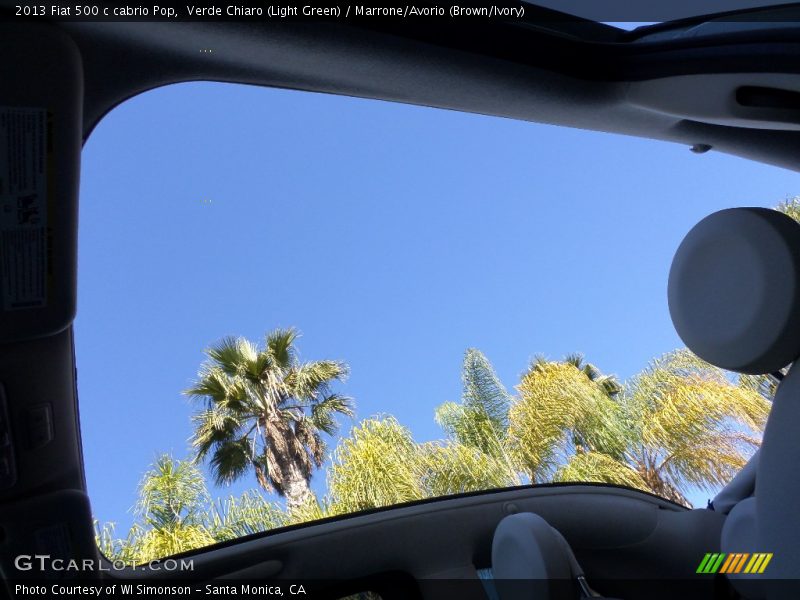 Verde Chiaro (Light Green) / Marrone/Avorio (Brown/Ivory) 2013 Fiat 500 c cabrio Pop