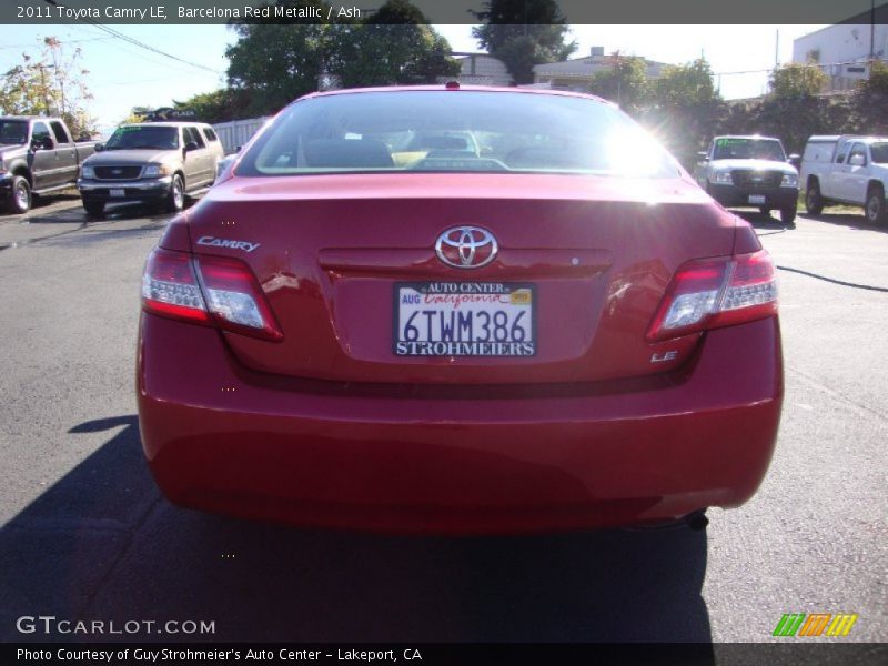 Barcelona Red Metallic / Ash 2011 Toyota Camry LE