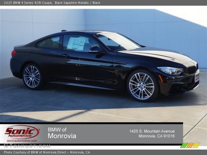 Black Sapphire Metallic / Black 2015 BMW 4 Series 428i Coupe