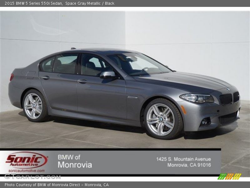 Space Gray Metallic / Black 2015 BMW 5 Series 550i Sedan