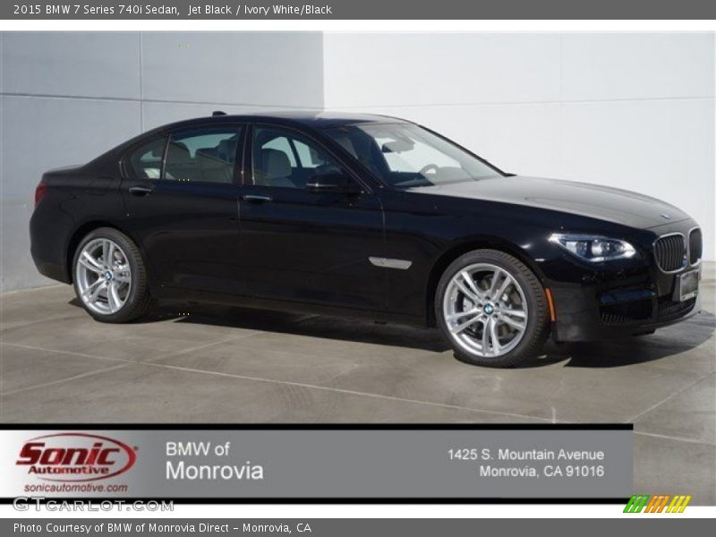 Jet Black / Ivory White/Black 2015 BMW 7 Series 740i Sedan