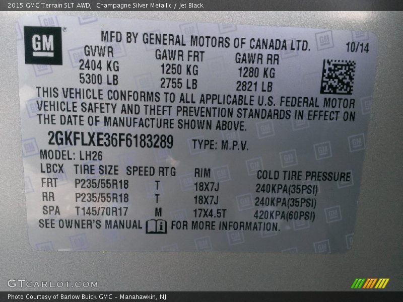 Champagne Silver Metallic / Jet Black 2015 GMC Terrain SLT AWD