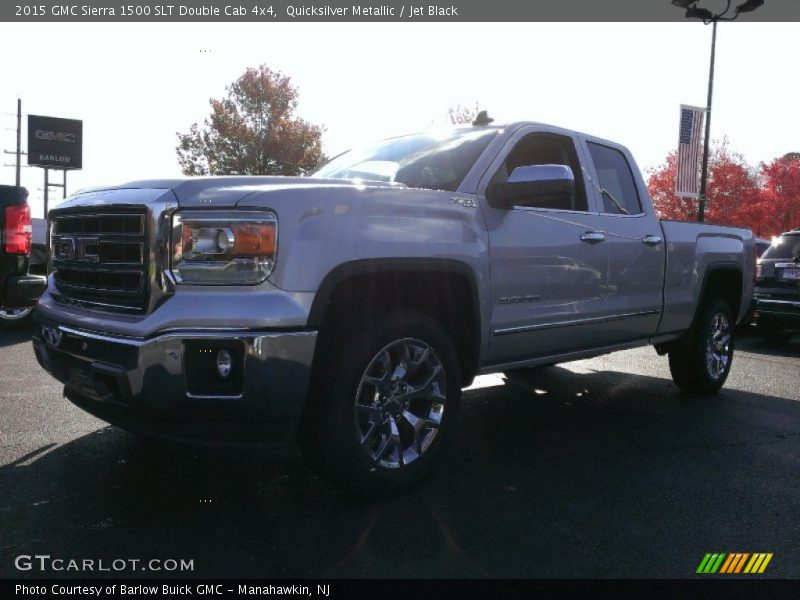 Quicksilver Metallic / Jet Black 2015 GMC Sierra 1500 SLT Double Cab 4x4