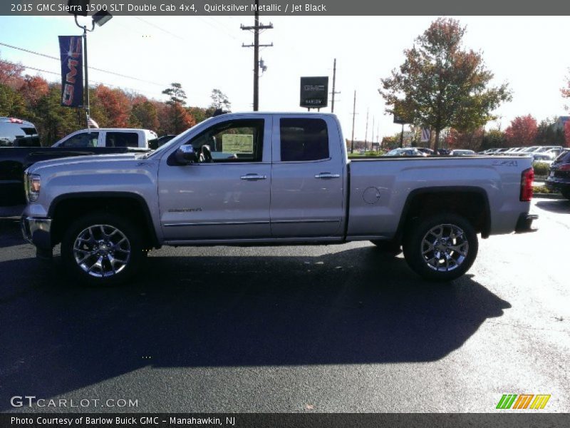 Quicksilver Metallic / Jet Black 2015 GMC Sierra 1500 SLT Double Cab 4x4