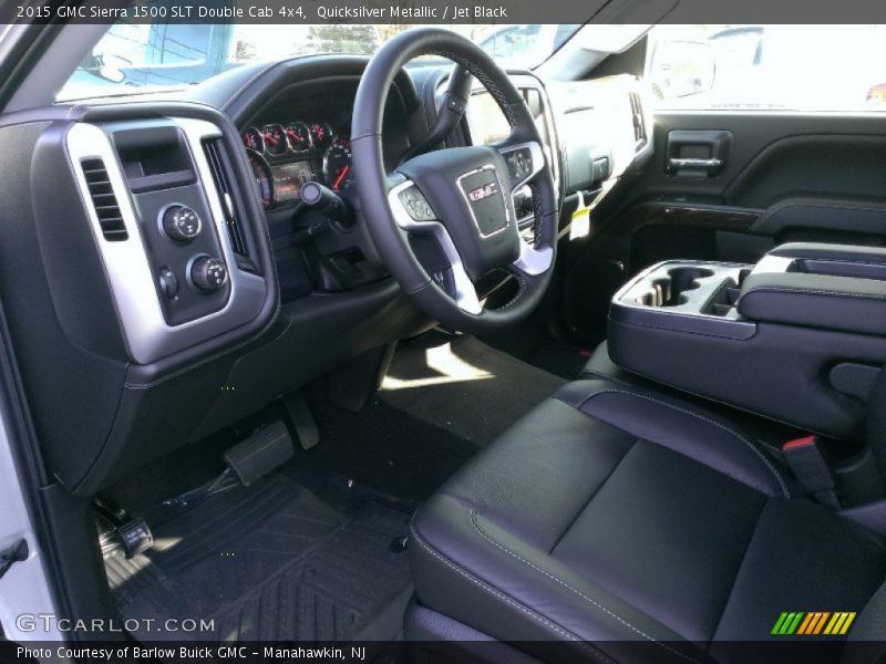 Quicksilver Metallic / Jet Black 2015 GMC Sierra 1500 SLT Double Cab 4x4