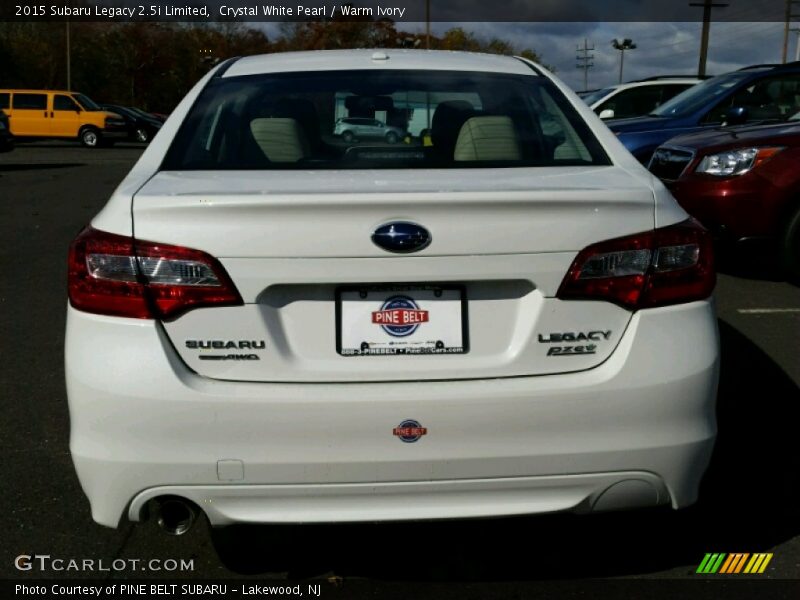 Crystal White Pearl / Warm Ivory 2015 Subaru Legacy 2.5i Limited