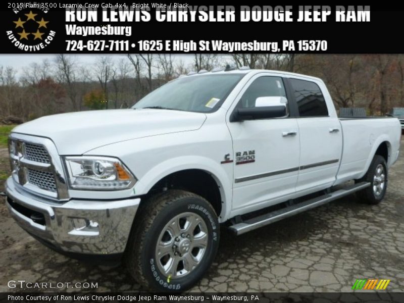 Bright White / Black 2015 Ram 3500 Laramie Crew Cab 4x4