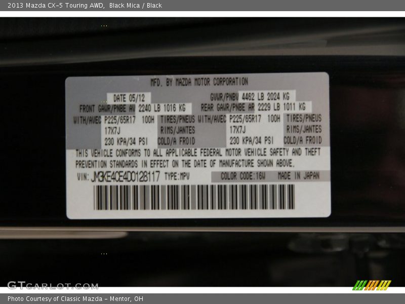 Black Mica / Black 2013 Mazda CX-5 Touring AWD