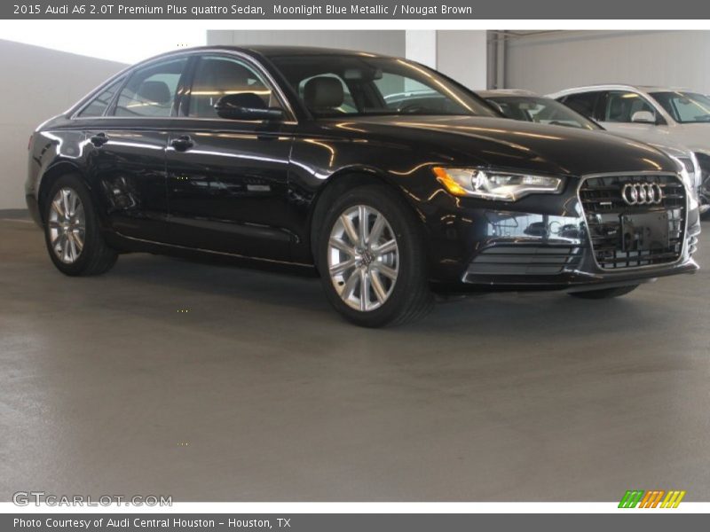 Moonlight Blue Metallic / Nougat Brown 2015 Audi A6 2.0T Premium Plus quattro Sedan