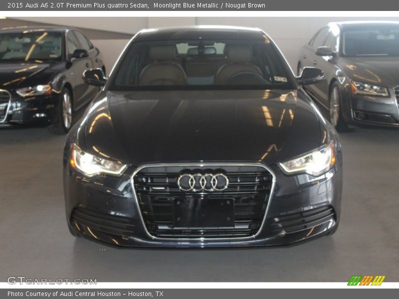 Moonlight Blue Metallic / Nougat Brown 2015 Audi A6 2.0T Premium Plus quattro Sedan