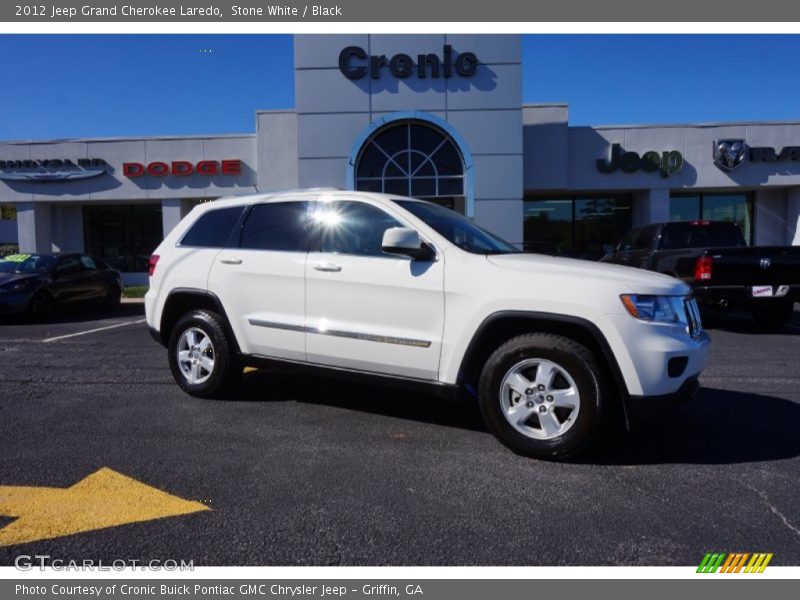 Stone White / Black 2012 Jeep Grand Cherokee Laredo