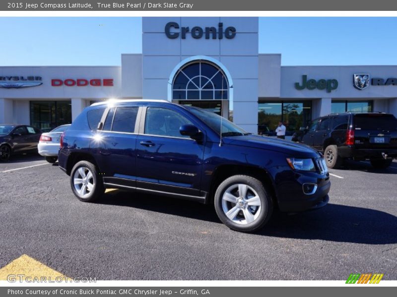 True Blue Pearl / Dark Slate Gray 2015 Jeep Compass Latitude