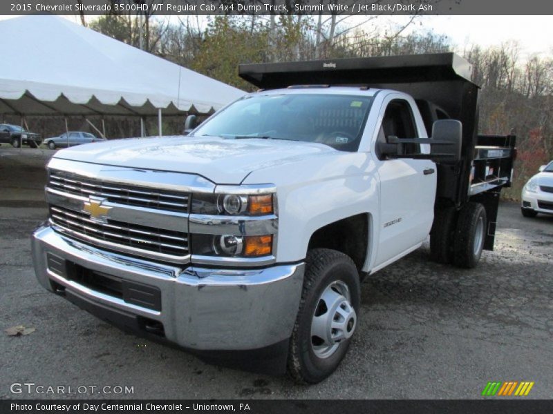 Summit White / Jet Black/Dark Ash 2015 Chevrolet Silverado 3500HD WT Regular Cab 4x4 Dump Truck