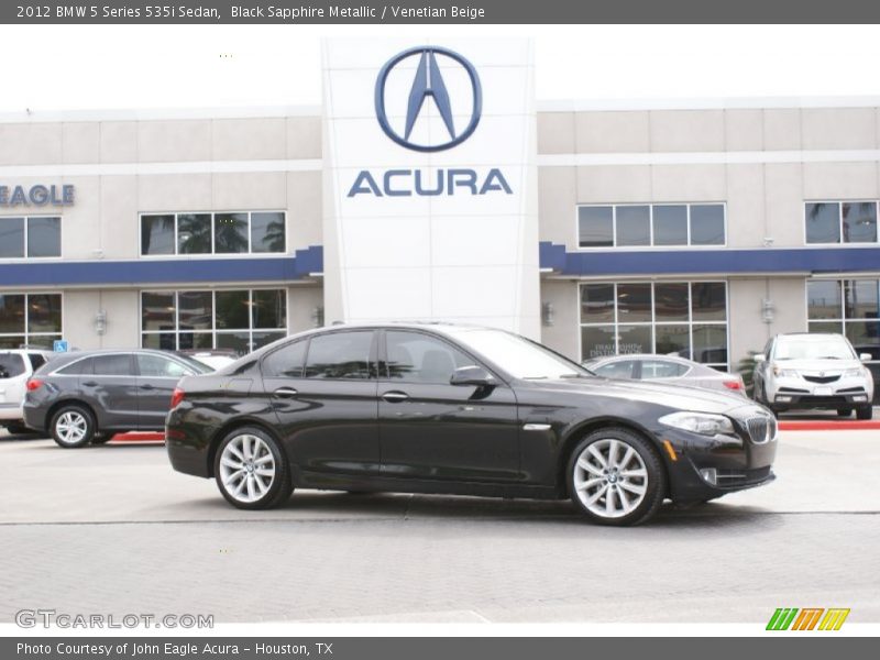 Black Sapphire Metallic / Venetian Beige 2012 BMW 5 Series 535i Sedan