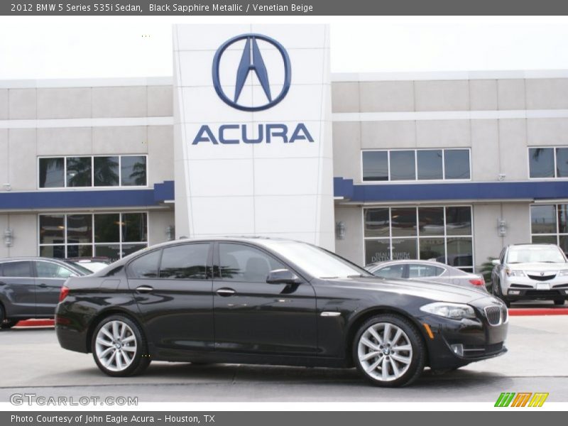 Black Sapphire Metallic / Venetian Beige 2012 BMW 5 Series 535i Sedan