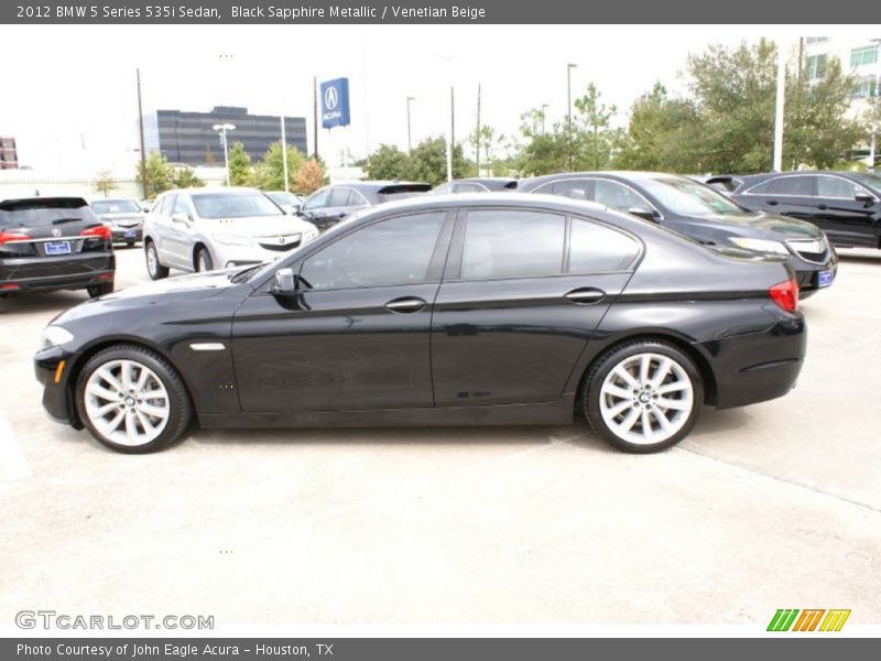 Black Sapphire Metallic / Venetian Beige 2012 BMW 5 Series 535i Sedan