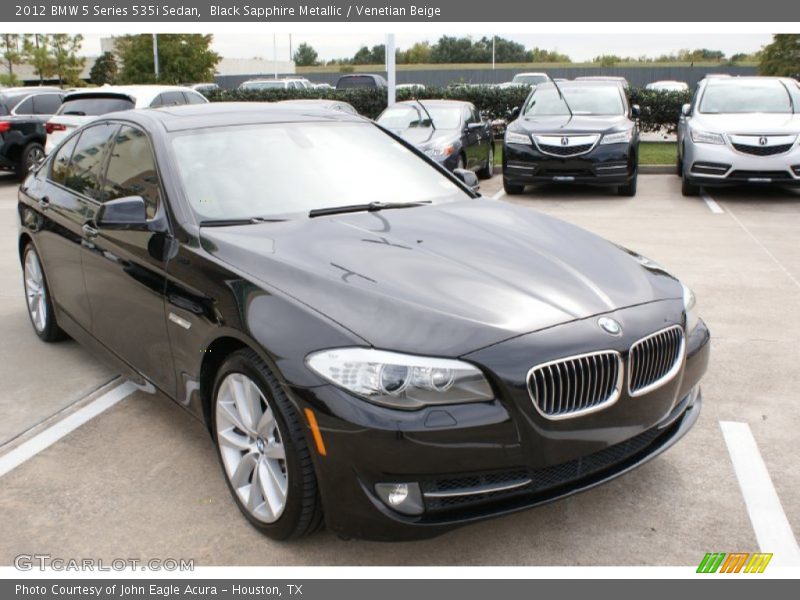 Black Sapphire Metallic / Venetian Beige 2012 BMW 5 Series 535i Sedan