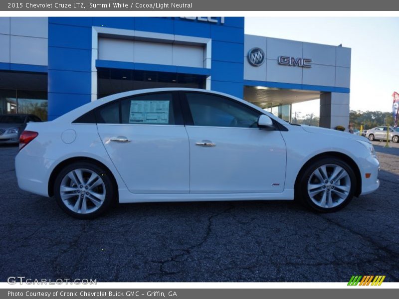 Summit White / Cocoa/Light Neutral 2015 Chevrolet Cruze LTZ