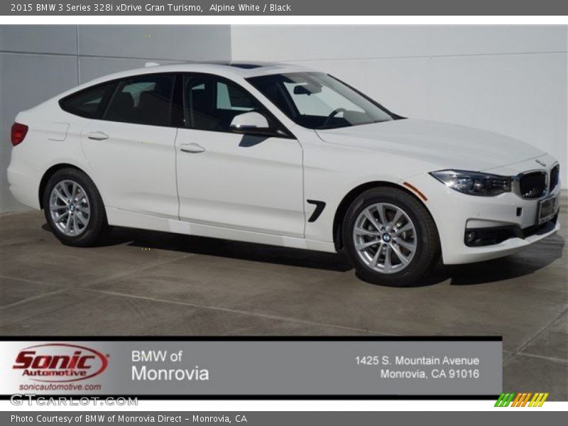 Alpine White / Black 2015 BMW 3 Series 328i xDrive Gran Turismo