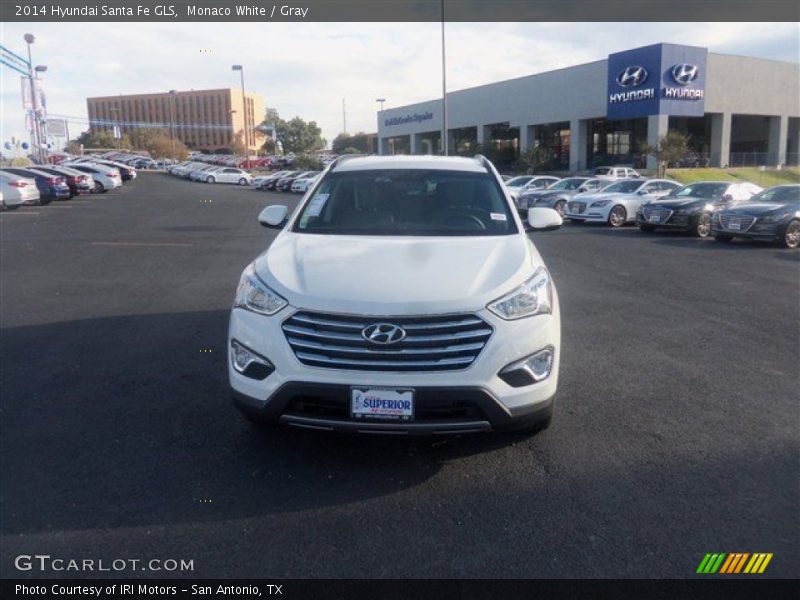 Monaco White / Gray 2014 Hyundai Santa Fe GLS