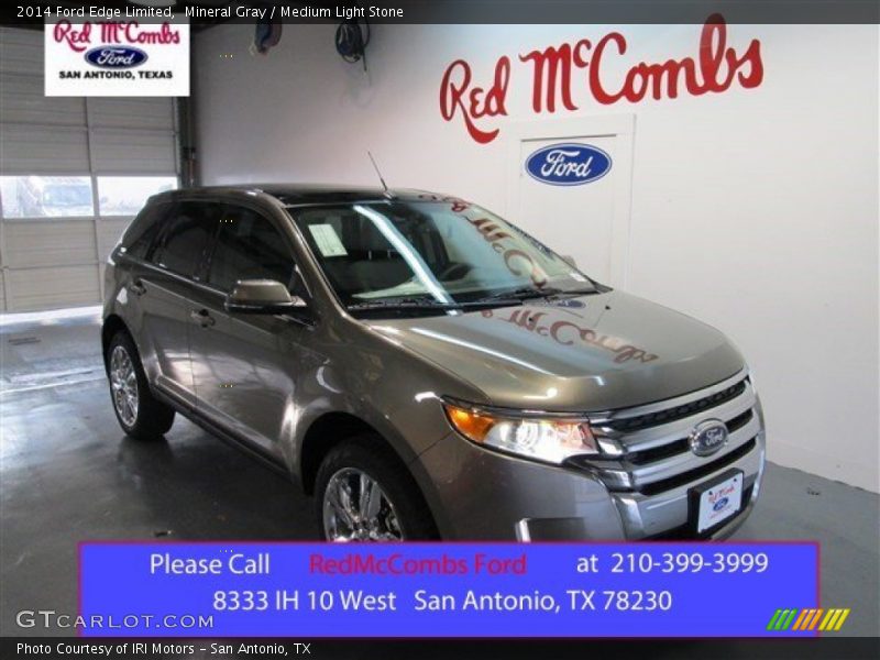 Mineral Gray / Medium Light Stone 2014 Ford Edge Limited