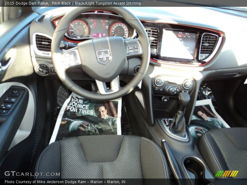 Pitch Black / Black/Light Tungsten Accent Stitching 2015 Dodge Dart Rallye