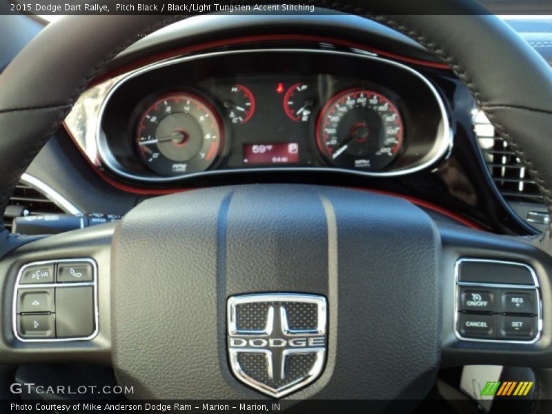 Pitch Black / Black/Light Tungsten Accent Stitching 2015 Dodge Dart Rallye