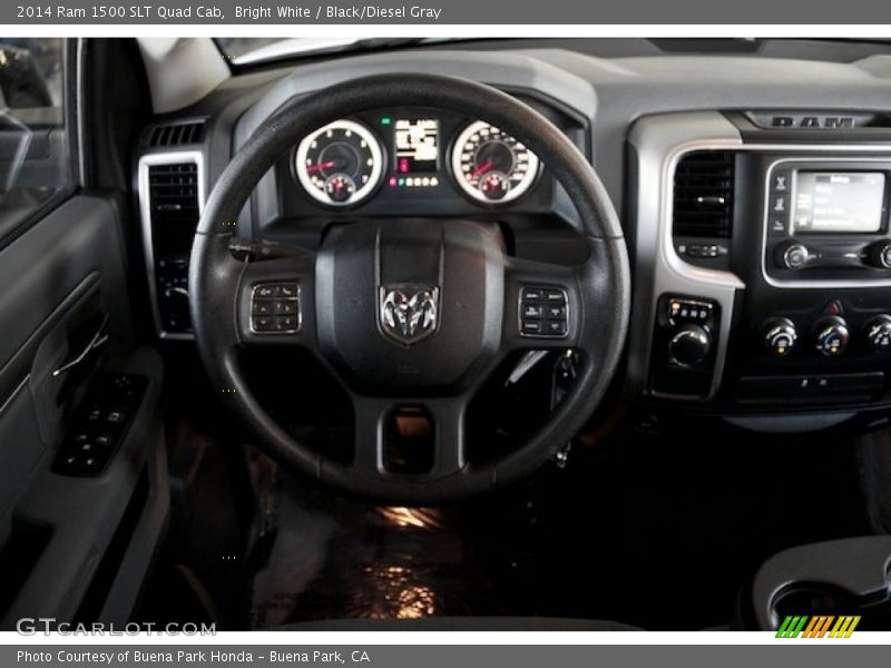Bright White / Black/Diesel Gray 2014 Ram 1500 SLT Quad Cab