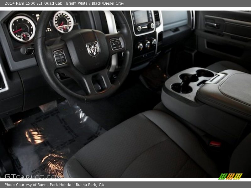 Bright White / Black/Diesel Gray 2014 Ram 1500 SLT Quad Cab
