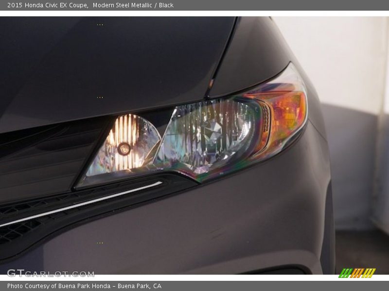 Modern Steel Metallic / Black 2015 Honda Civic EX Coupe