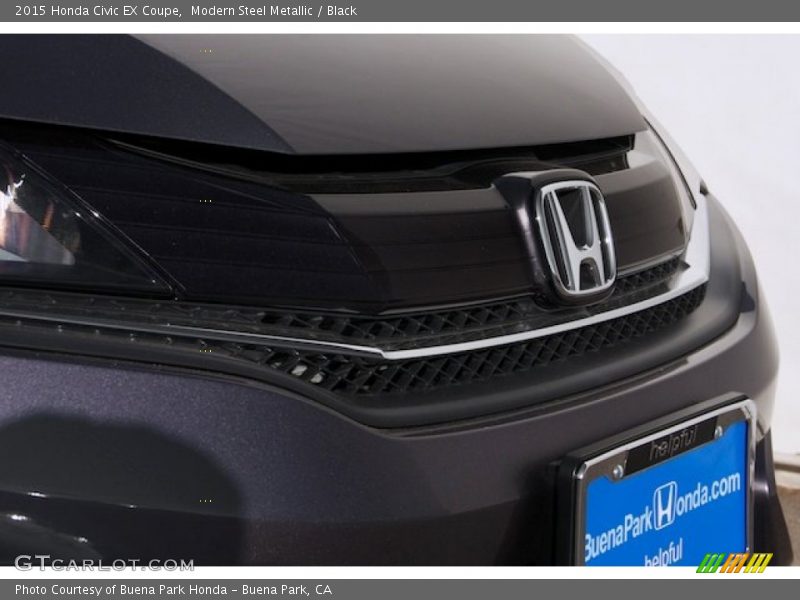 Modern Steel Metallic / Black 2015 Honda Civic EX Coupe